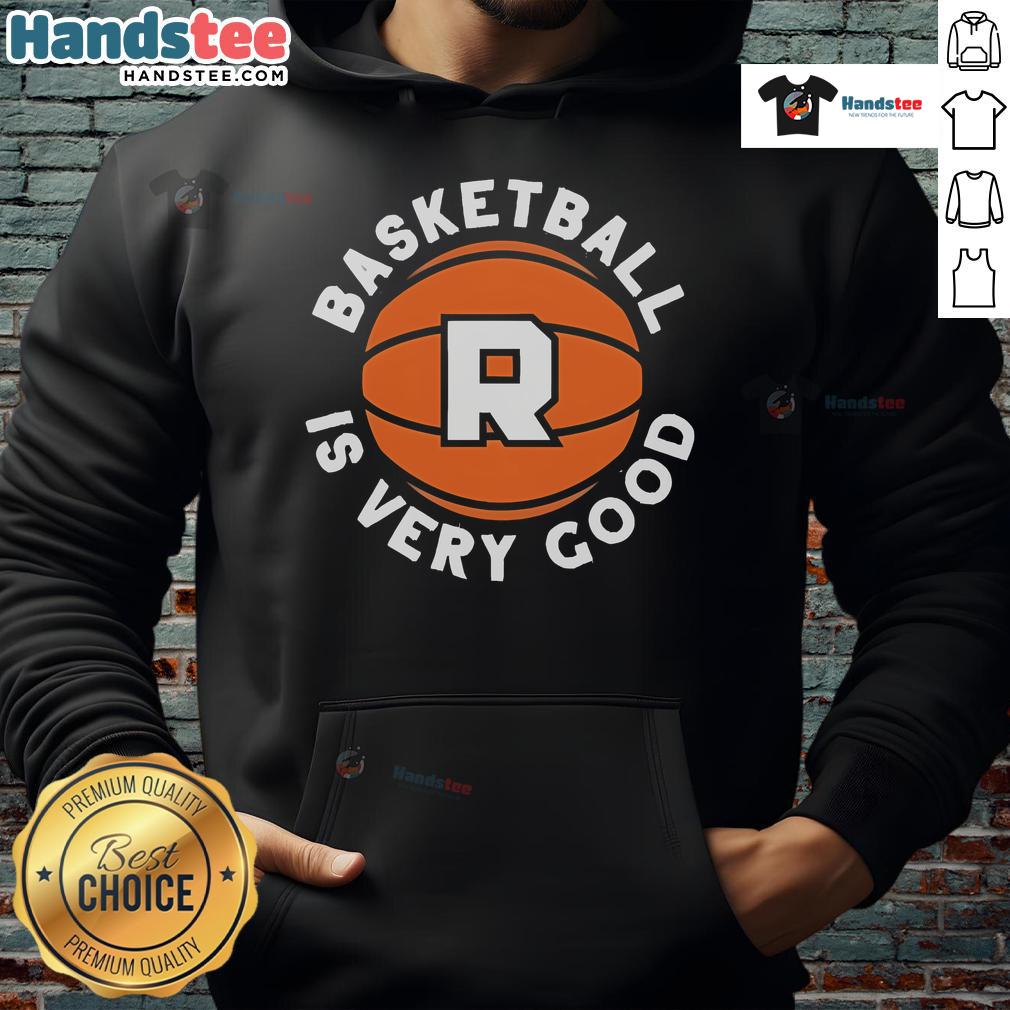 Stylish Nice Basketball Is Very Good logo hoodie in black, perfect for basketball enthusiasts and casual wear.