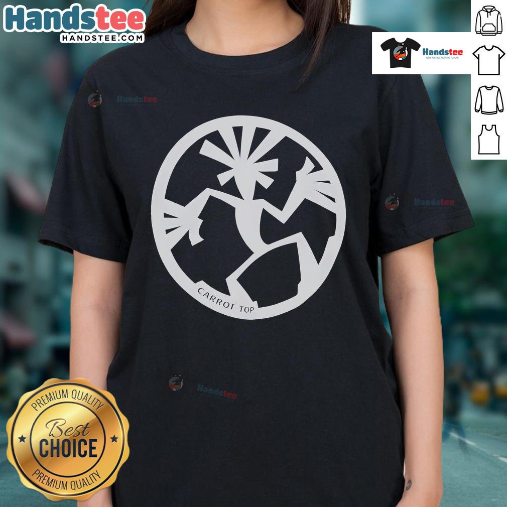 Nice Carrot Top Logo Ladies Tee featuring a vibrant carrot graphic and stylish design for casual wear.