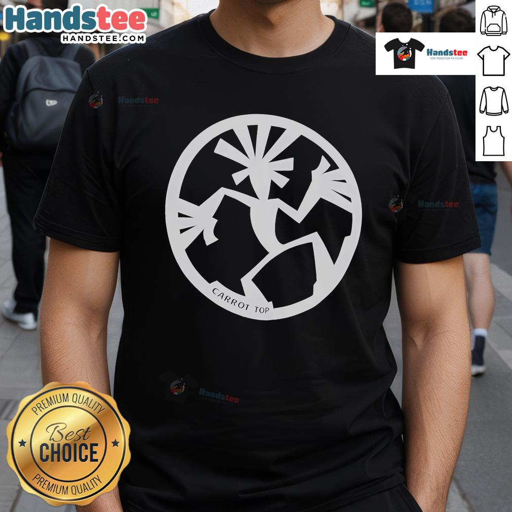 Alt Text: Stylish Nice Carrot Top logo t-shirt featuring a vibrant graphic design, perfect for casual wear and fans of unique fashion.