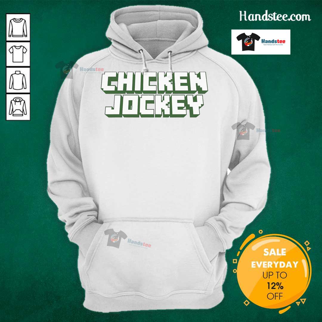 Viral gamer meme hoodie featuring a fun chicken jockey design from the Nice Chicken Jockey video game.