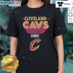 Alt Text: Nice Cleveland Cavaliers 2025 Playoff Participant Master Ladies Tee featuring team colors and logo, perfect for fans.