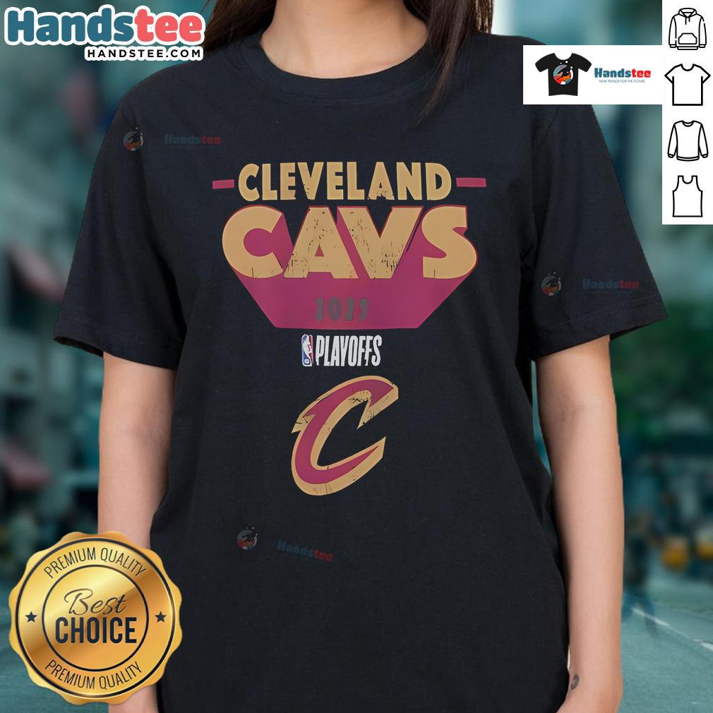 Alt Text: Nice Cleveland Cavaliers 2025 Playoff Participant Master Ladies Tee featuring team colors and logo, perfect for fans.