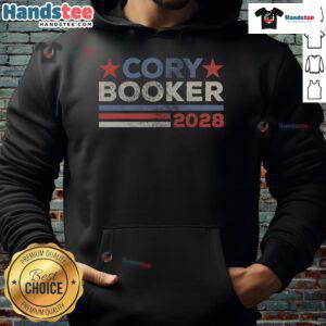 Retro Cory Booker for President 2028 hoodie featuring vibrant design, perfect for supporters of Nice Cory Booker.
