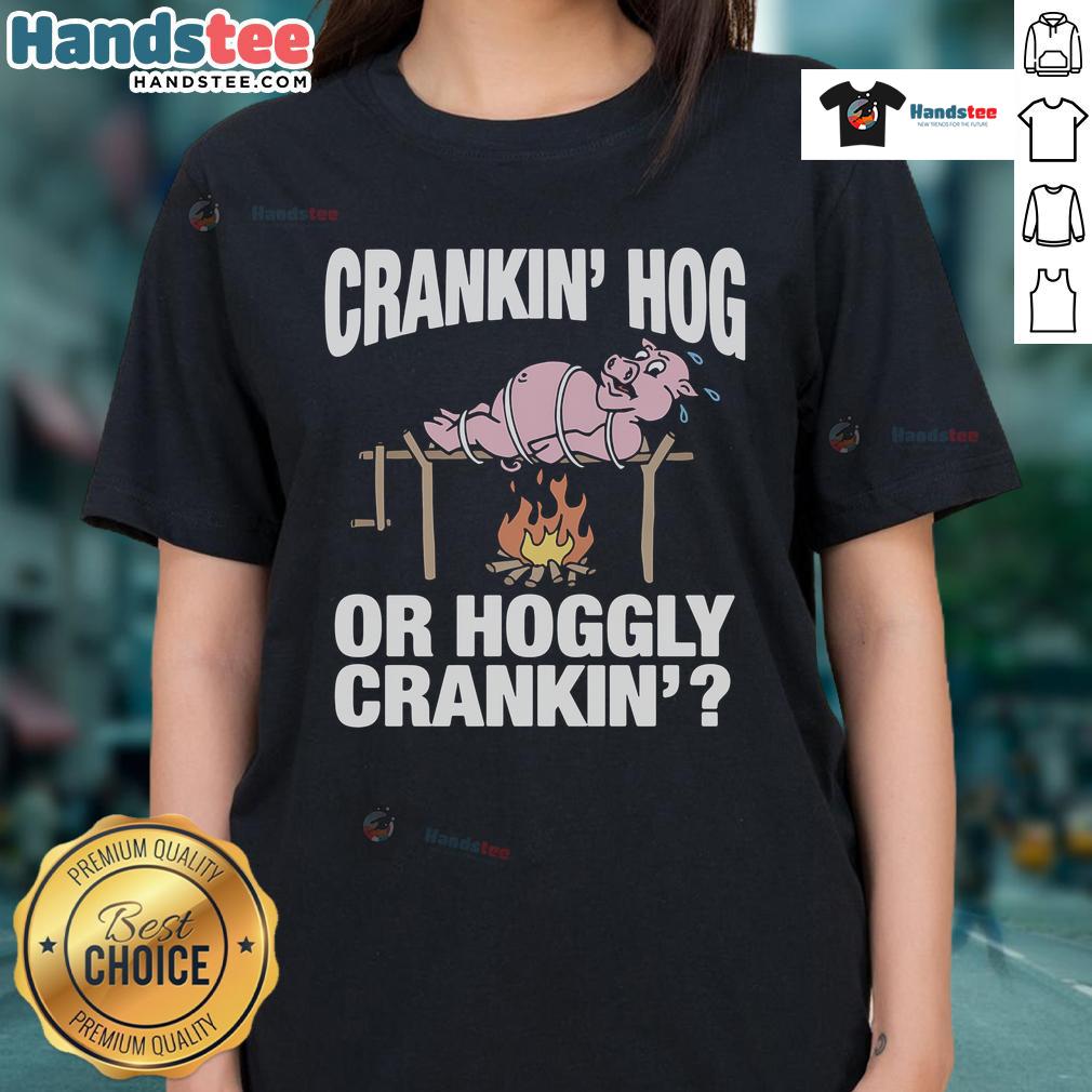 Nice Crankin Hog ladies tee featuring a stylish design, perfect for casual wear and bike enthusiasts.