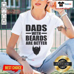 Nice dads with beards are better ladies tee featuring a stylish design and playful text in vibrant colors.