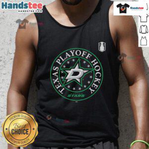 Nice Dallas Stars black tank top for 2025 Stanley Cup Playoffs, featuring team logo and stylish design.