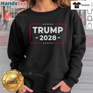 Vintage Trump 2028 sweatshirt featuring an American flag design, perfect for pro-Trump supporters and memorabilia collectors.