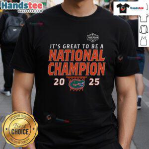 Florida Gators 2025 NCAA Men's Basketball National Champions T-Shirt featuring a bold post move graphic design.