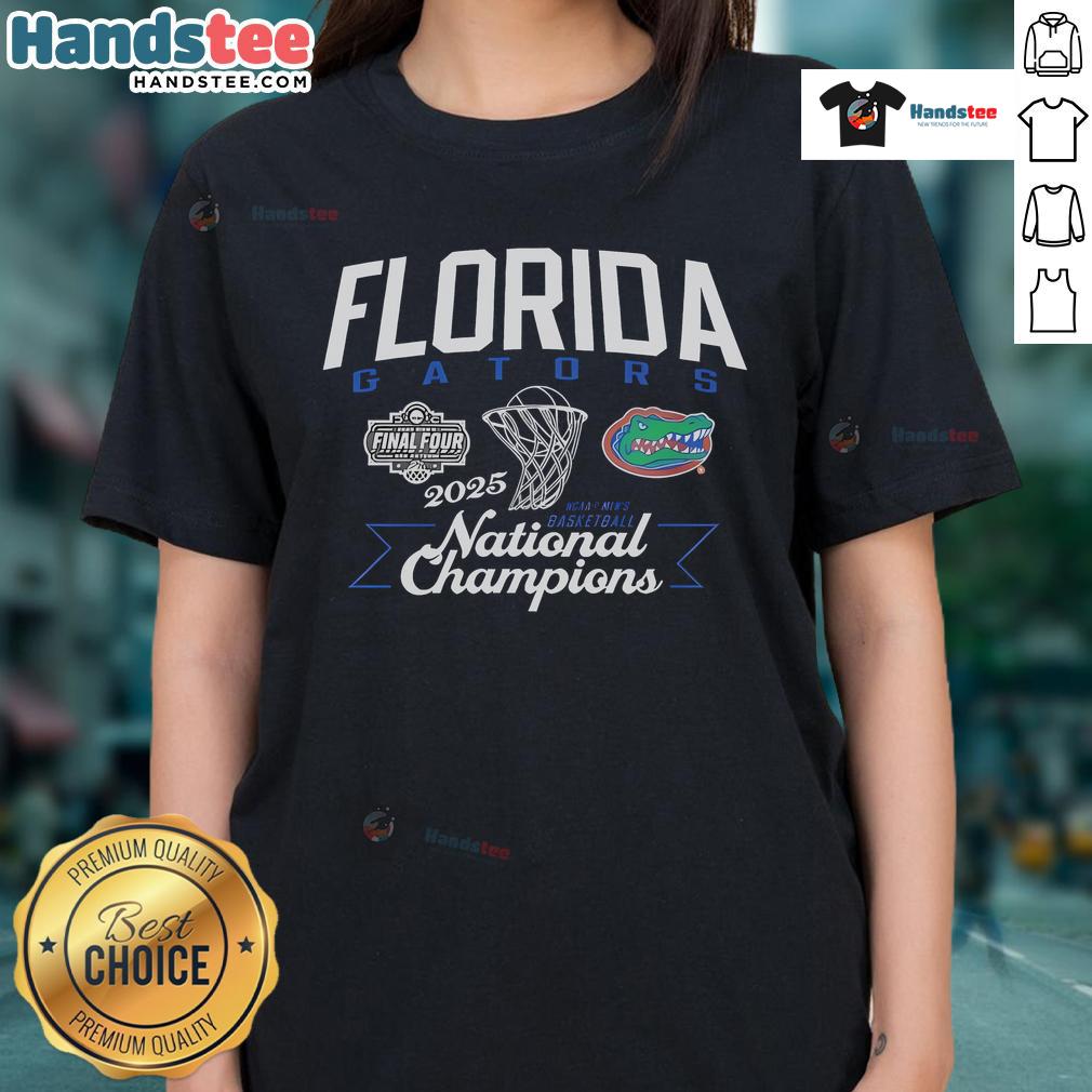 Florida Gators Fanaticity 2025 Men's Basketball National Champs Swish Ladies Tee in vibrant colors for passionate fans.