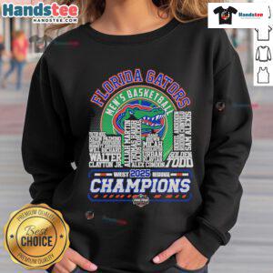 2025 Florida Gators Men's Basketball West Regional Champions sweatshirt in vibrant colors, perfect for fans and supporters.