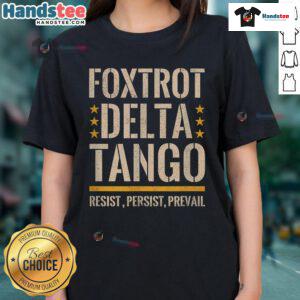 Nice Foxtrots Deltas Tangos Resist Camo Tee for ladies, perfect for parks and hunting with stylish camouflage design.