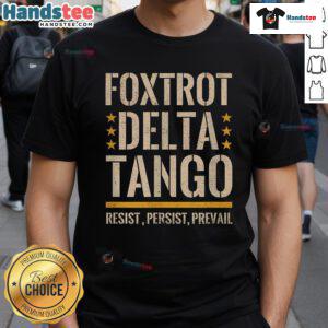 Nice Foxtrots Deltas Tangos Resist Camo T-Shirt for Parks and Hunting, featuring stylish camouflage design.