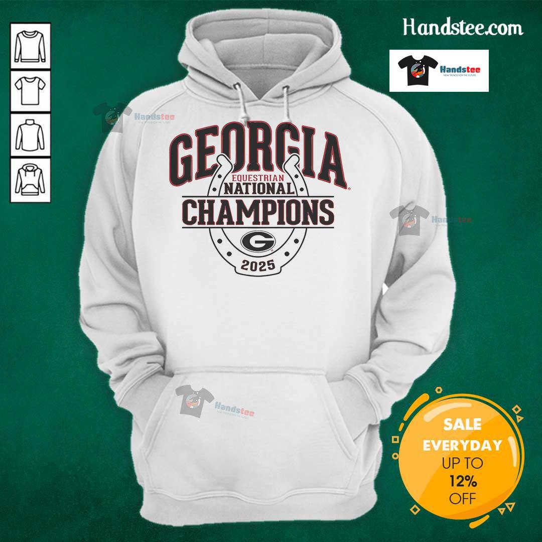 Nice Georgia Bulldogs 2025 NCEA Equestrian National Champions hoodie design featuring team colors and logo.