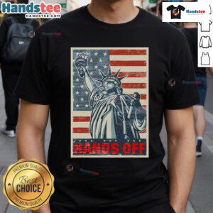 Nice Hands Off Resist Resistance Save Democracy Social Security T-Shirt featuring bold messages on a stylish tee.