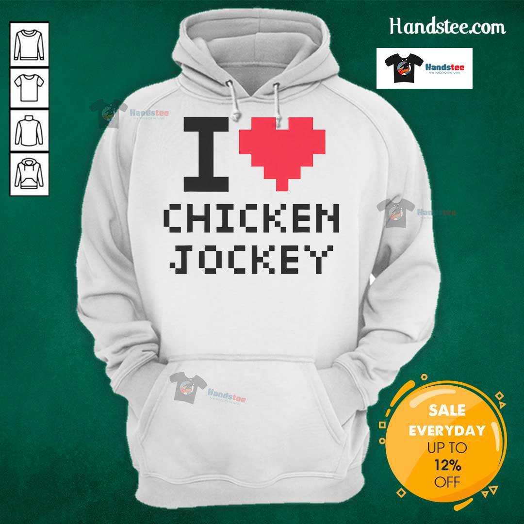 Nice I Heart Chicken Jockey hoodie featuring a fun design for chicken lovers and fans of chicken jockeys.