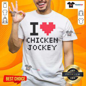Alt Text: I Heart Chicken Jockey T-Shirt featuring a fun design for chicken lovers and jockey enthusiasts.