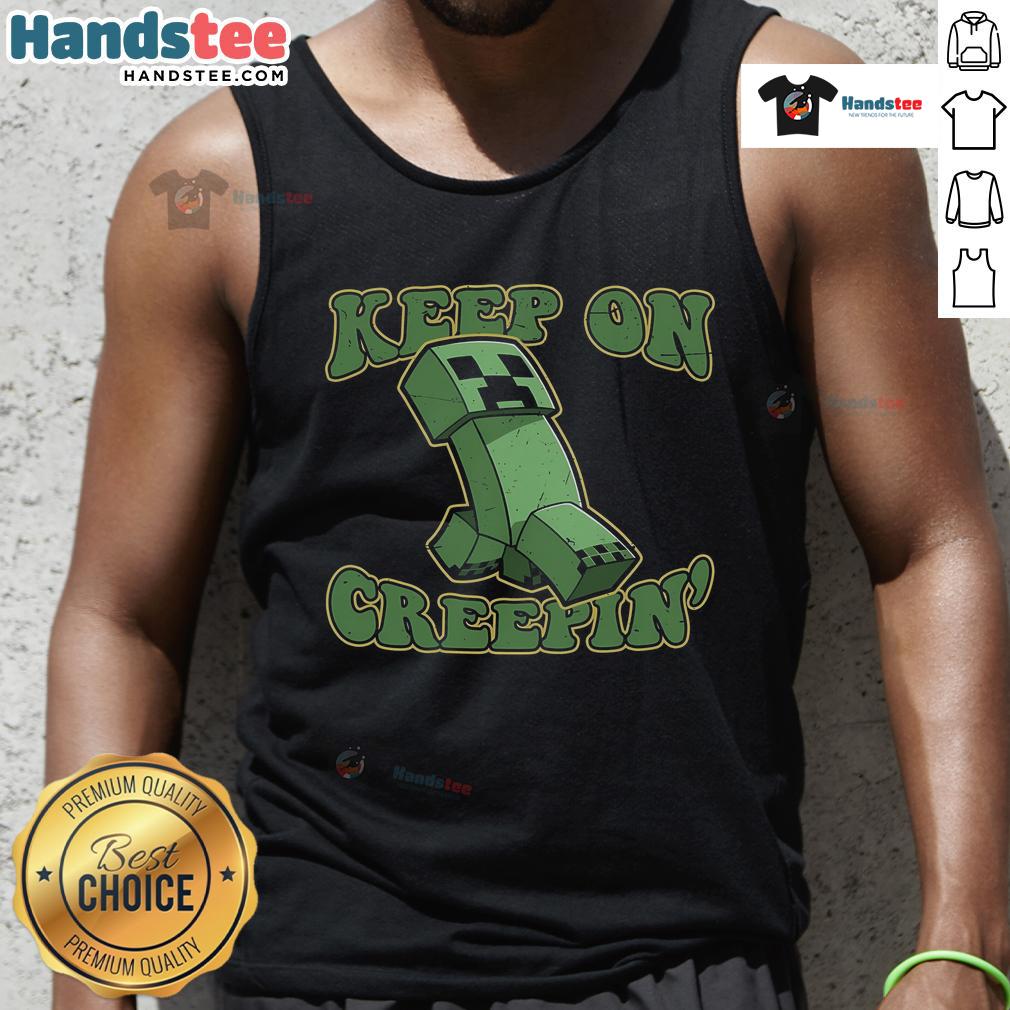 Alt Text: Trendy Nice Keep On Creepin Tank Top featuring a stylish graphic design, perfect for casual summer outfits.