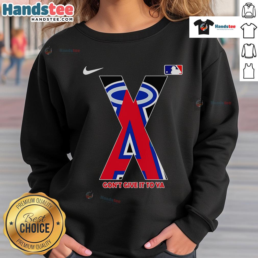 Stylish Los Angeles Angels X Gon Give It To Ya baseball sweatshirt featuring vibrant colors and sporty design.