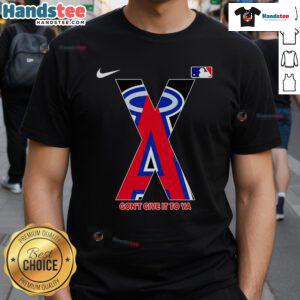 Nice Los Angeles Angels X Gon Give It To Ya baseball t-shirt featuring vibrant graphics and a stylish design for fans.
