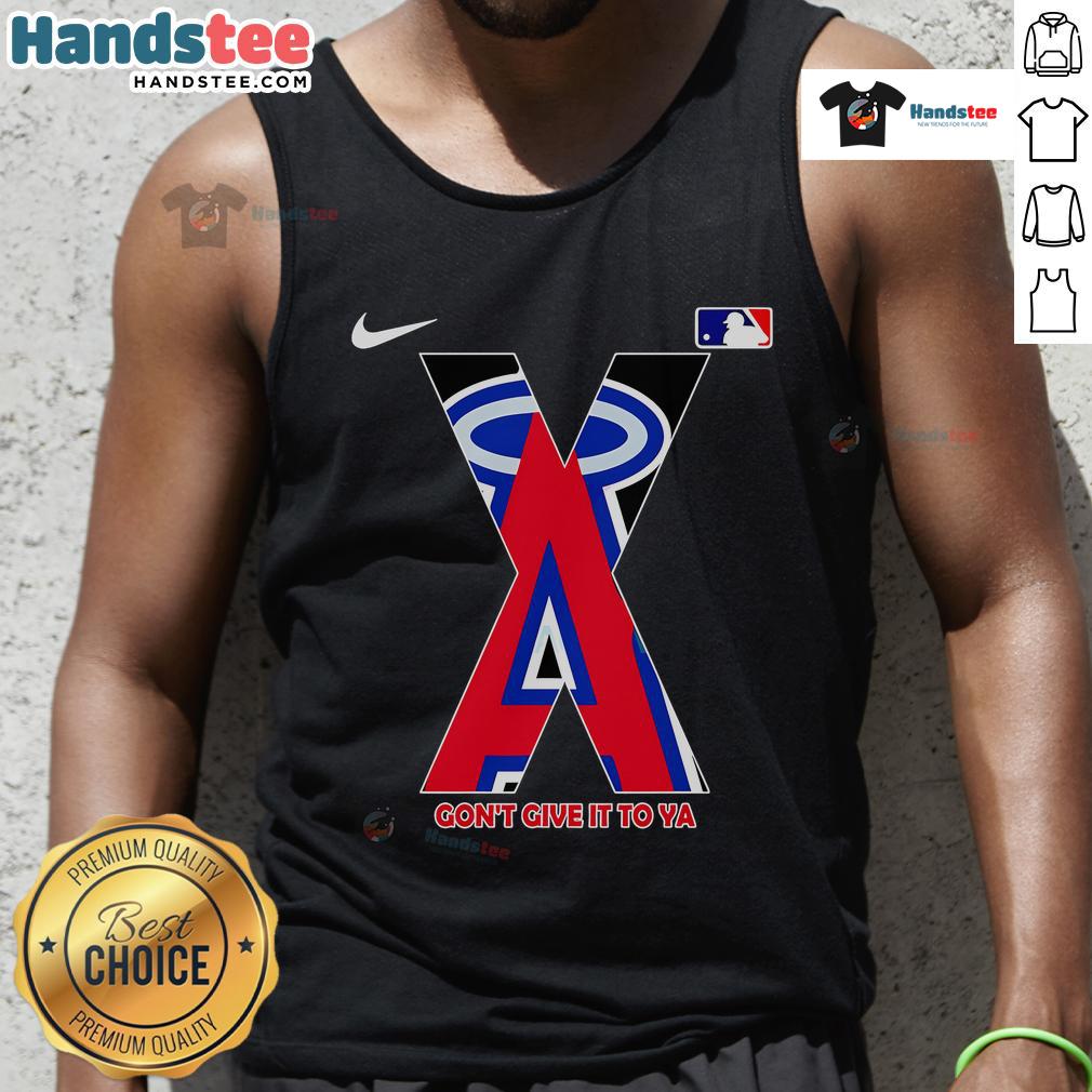 Stylish Nice Los Angeles Angels X Gon Give It To Ya baseball tank top in vibrant colors, perfect for game day or casual wear.