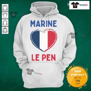 Stylish Nice Marine Le Pen France flag hoodie showcasing patriotic colors and design, perfect for casual wear.