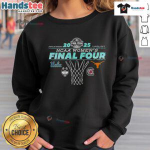 Alt Text: Nice NCAA Final Four 2025 Women's Basketball sweatshirt featuring the 4-team net design, perfect for fans and supporters.