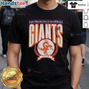 Vintage 1958 San Francisco Baseball Giants retro T-shirt design featuring iconic team logo and classic style.
