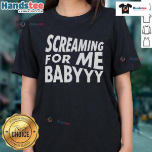 Womens Nice Screaming For Me Baby Tee featuring a stylish design, perfect for casual wear and expressing personality.