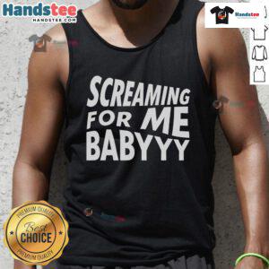 Trendy Nice Screaming For Me Baby Tank Top in vibrant colors, perfect for casual summer outfits and fashion enthusiasts.