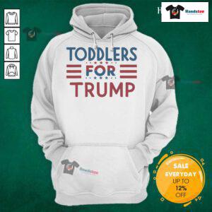 Adorable toddlers wearing 'Nice Toddlers for Trump 2024' hoodies, showcasing support for the 2024 presidential campaign.