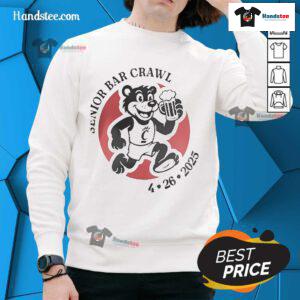 Official Cincinnati Senior Bar Crawl Sweatshirt for the event on April 26, 2025, featuring vibrant graphics and design.