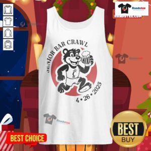 Alt Text: Official Cincinnati Senior Bar Crawl 2025 tank top featuring vibrant colors and event logo, perfect for alumni gatherings.