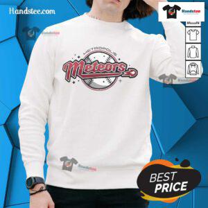 Alt Text: Official Cleveland Guardians Metropolis Meteors sweatshirt featuring team logo and vibrant colors for fans.