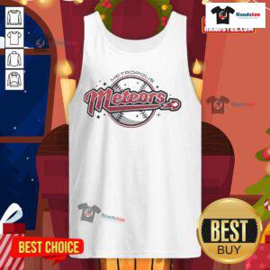 Alt Text: Official Cleveland Guardians Metropolis Meteors tank top featuring vibrant team colors and logo for fans.