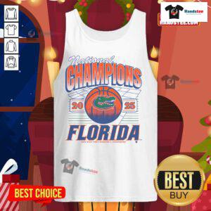 Official Florida Gators National Champions 2025 NCAA Basketball tank top in vibrant colors, perfect for fans.