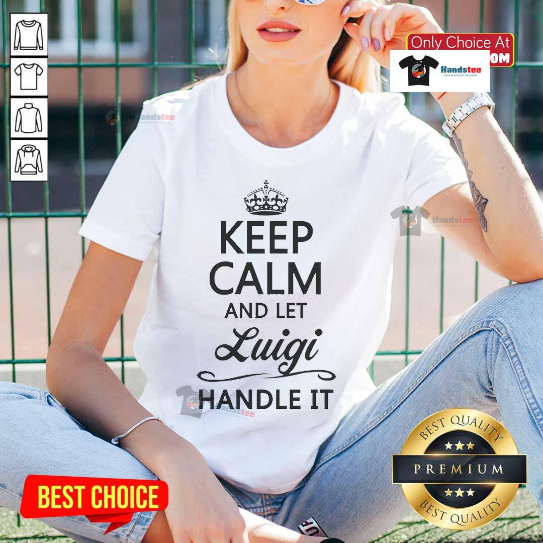 Official Keep Calm and Let Luigi Handle It Ladies Tee featuring vibrant graphics and a stylish design for fans.