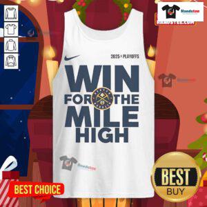 2025 NBA Playoffs tank top featuring the official Denver Nuggets logo for fans celebrating their Mile High victory.