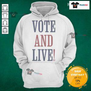 Official Vote hoodie from Turning Point USA (TPUSA) featuring bold graphics and a comfortable fit for supporters.