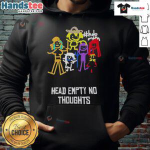 Funny 'Head Empty No Thoughts' hoodie design featuring playful text in a bold font on a cozy sweatshirt.