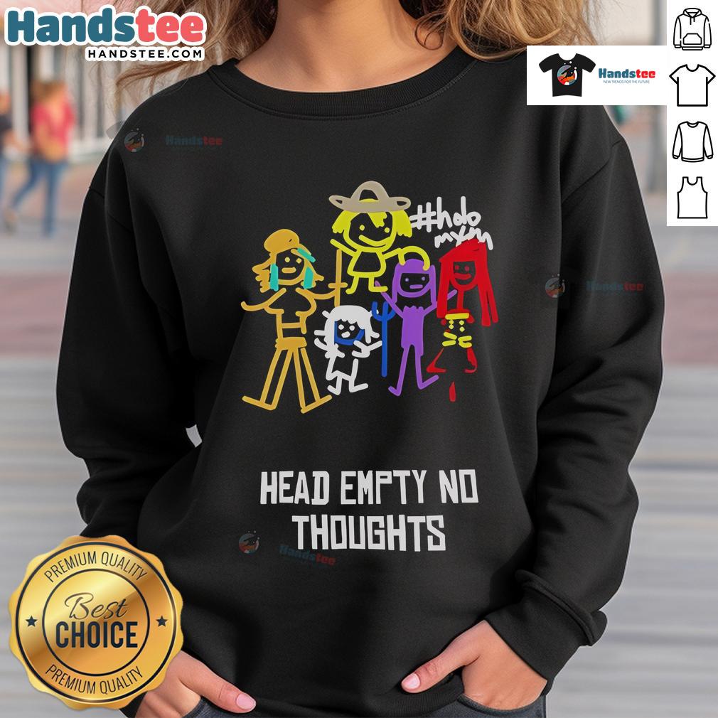 Alt Text: Funny Head Empty No Thoughts Sweatshirt featuring playful design, perfect for casual wear and humor lovers.
