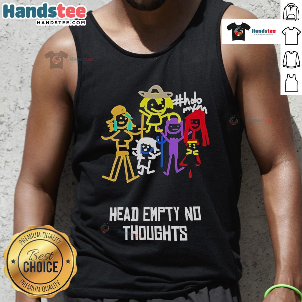 Funny head empty no thoughts tank top design featuring playful graphics and vibrant colors for casual wear.