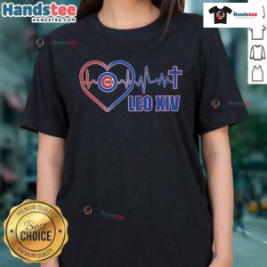 Good Chicago Cubs LEO XIV Heartbeat Ladies Tee featuring vibrant team colors and stylish design for passionate fans.