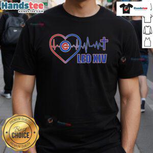 Good Chicago Cubs Leo XIV Heartbeat T-Shirt featuring a stylish design for loyal Cubs fans.