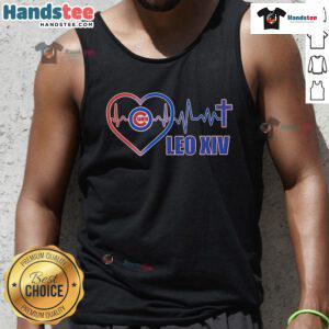 Good Chicago Cubs LEO XIV Heartbeat Tank Top featuring vibrant team colors and stylish design for loyal fans.