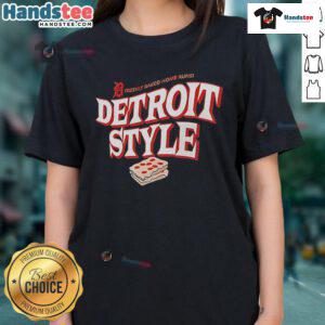 Good Detroit Tigers Detroit Style Freshly Baked Home Runs Ladies Tee featuring vibrant team colors and stylish design.
