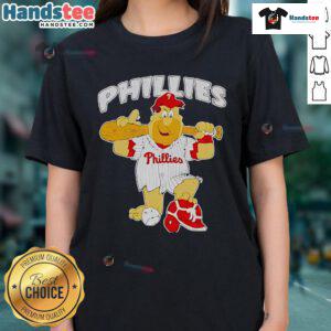 Good Fred Flintstone Philadelphia Phillies Ladies Tee featuring a vibrant design for female fans of the team.