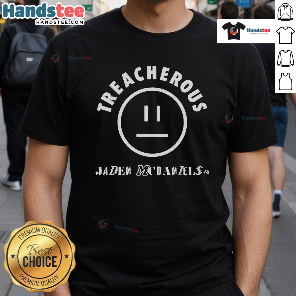 Good Jaden McDaniels Treacherous T-Shirt featuring a bold graphic design, perfect for fans and streetwear enthusiasts.
