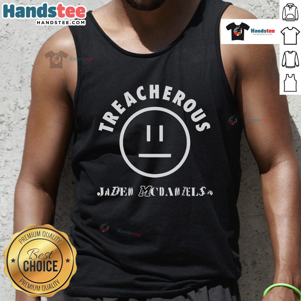 Alt Text: Good Jaden McDaniels wearing a stylish treacherous tank top, showcasing a trendy streetwear look.