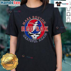 Boston Red Sox Grateful Again ladies tee featuring vibrant graphics for fans celebrating their team spirit.