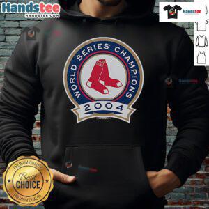Good Mitchell & Ness Boston Red Sox 2004 World Champions hoodie in red, celebrating the team's historic victory.